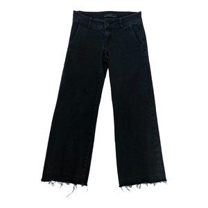 R + D Research Development Black culotte jeans with raw hem size 26